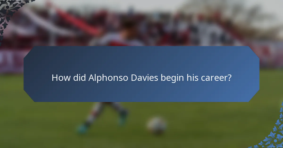 How did Alphonso Davies begin his career?