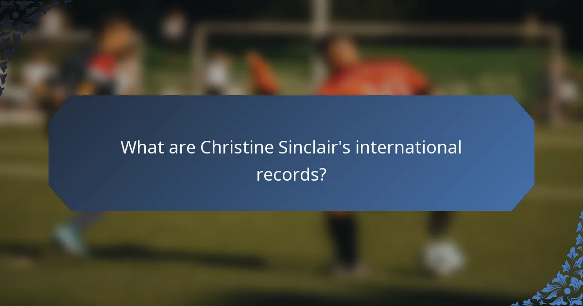 What are Christine Sinclair's international records?
