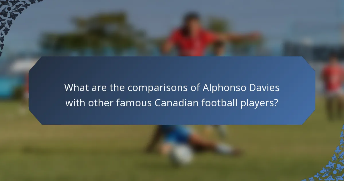 What are the comparisons of Alphonso Davies with other famous Canadian football players?